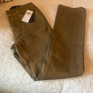 Lauren Ralph Lauren High Rise Boot Cut Metallic Gold Jeans